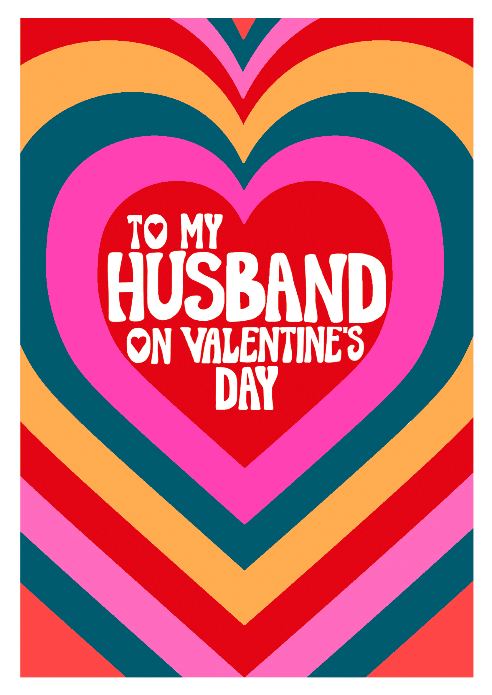 Husband Valentine's Card Modern and colorful Design