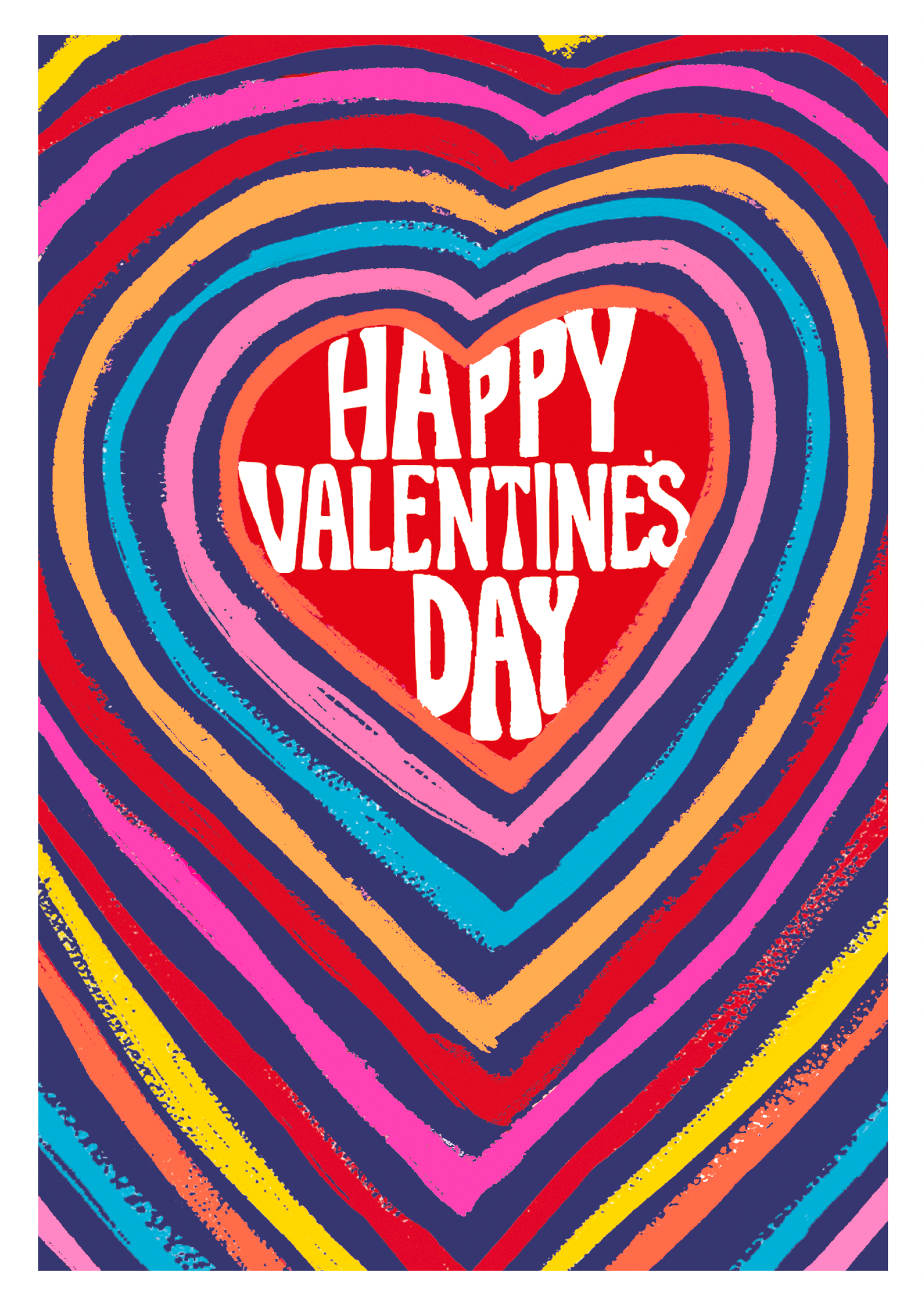General Valentine's Card Multicolour hearts Design