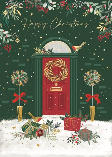 Presents at the Door Christmas Card