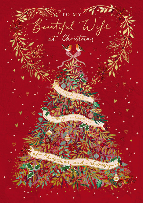 Wife Creative Foliage Tree Christmas Card