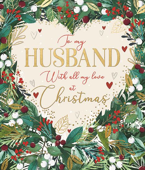 Husband Festive Foliage Christmas Card