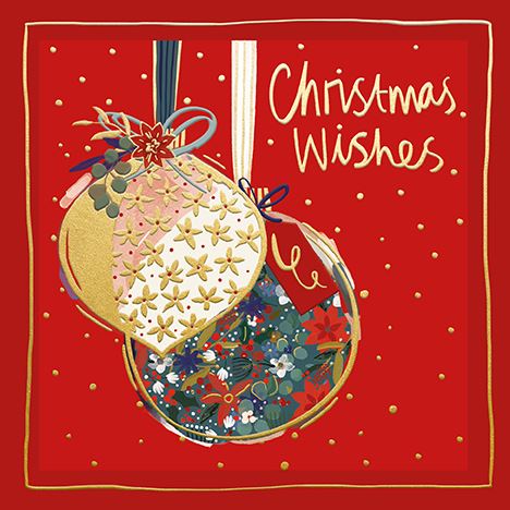 Festive Baubles Christmas Card