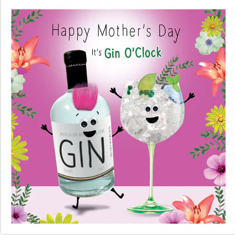 Fluff It's Gin o'Clock Mother's Day Card