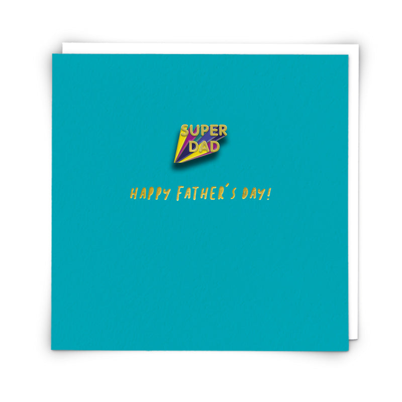 Super Dad enamel pin Father's Day Card