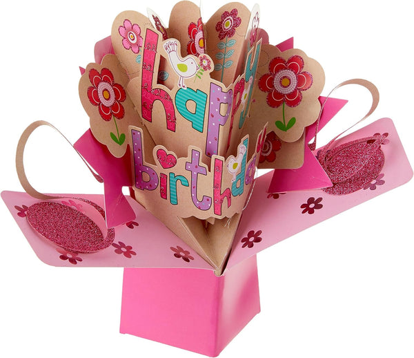 Second Nature Pop Ups  Happy Birthday Pink