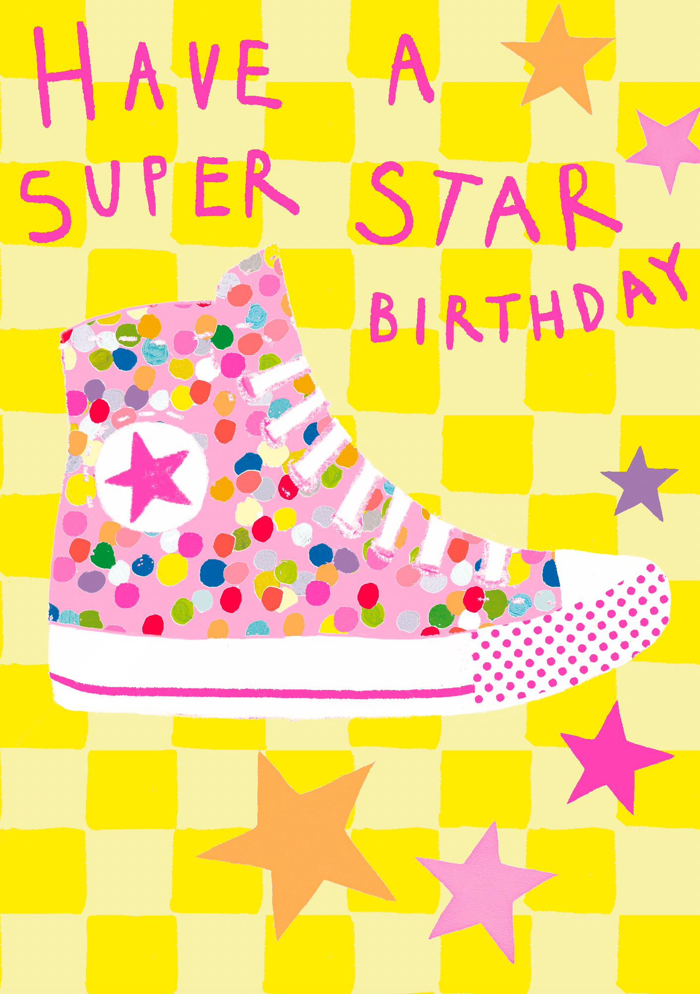Pink Sneakers Super Star Birthday
