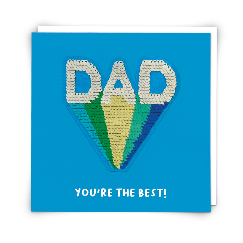 Sequin Dad patch on Father's Day Card