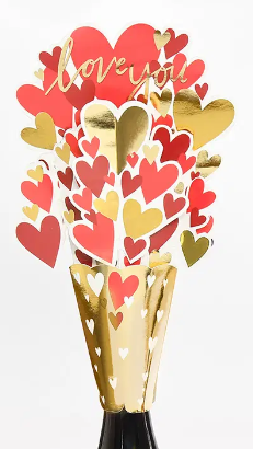 3D Pop Up Bottle Topper Love Design