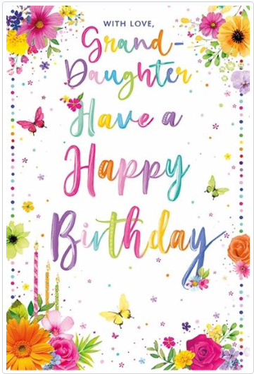 Granddaughter Birthday Value Card