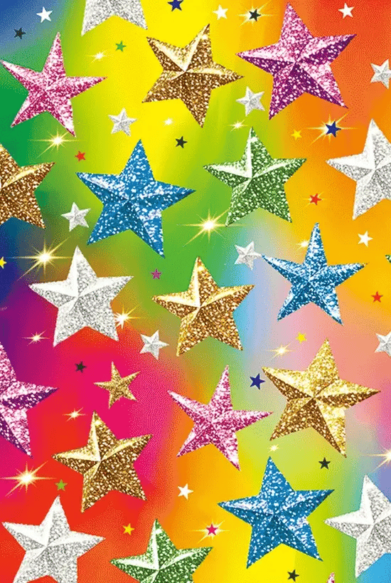 3D Notebook A5 Glitter Stars