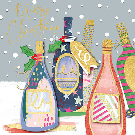 Merry Christmas Colourful Bottles
