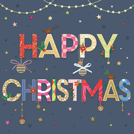 Happy Christmas Typography Christmas Card