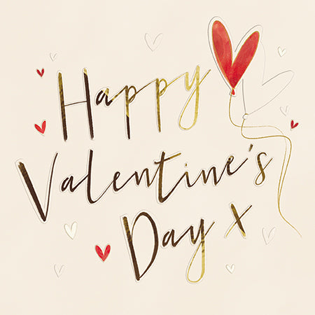 General Valentine's Card Gold Text Design