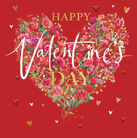 General Valentine's Card flowers heart Design