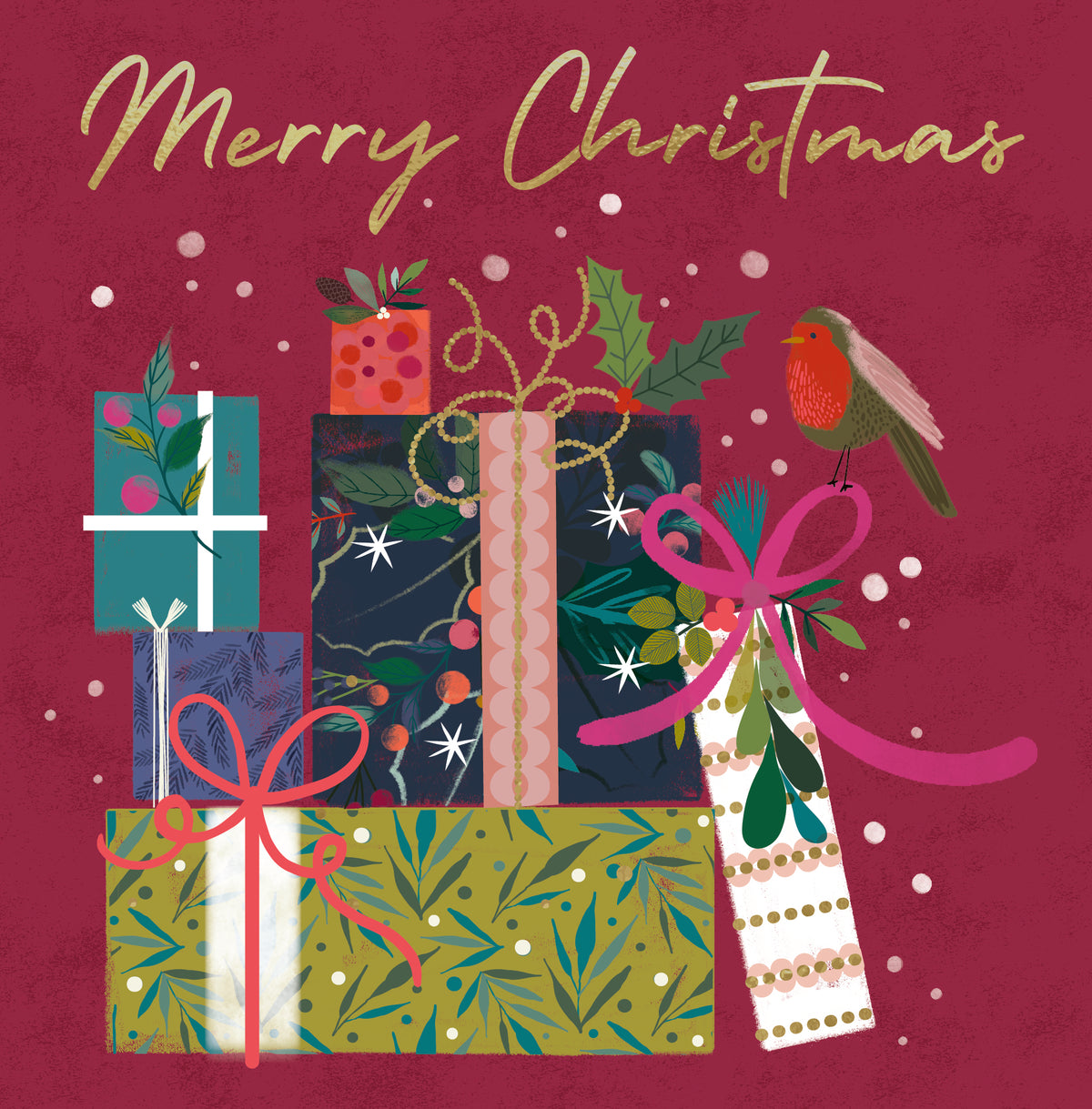 Merry Christmas Presents & Tree Christmas Card