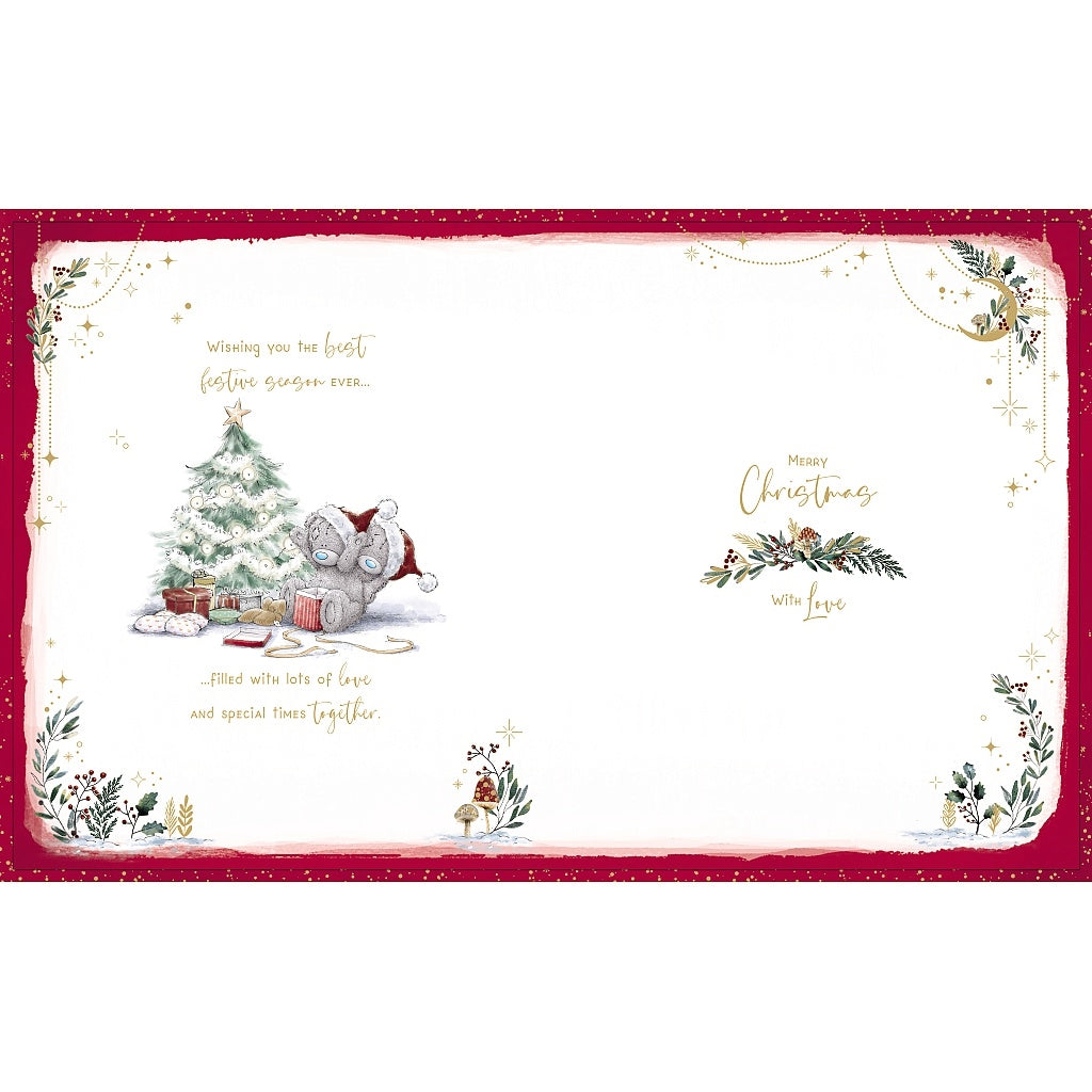 Handmade Boxed Card - Girlfriend Bear With Sledge And Gifts
