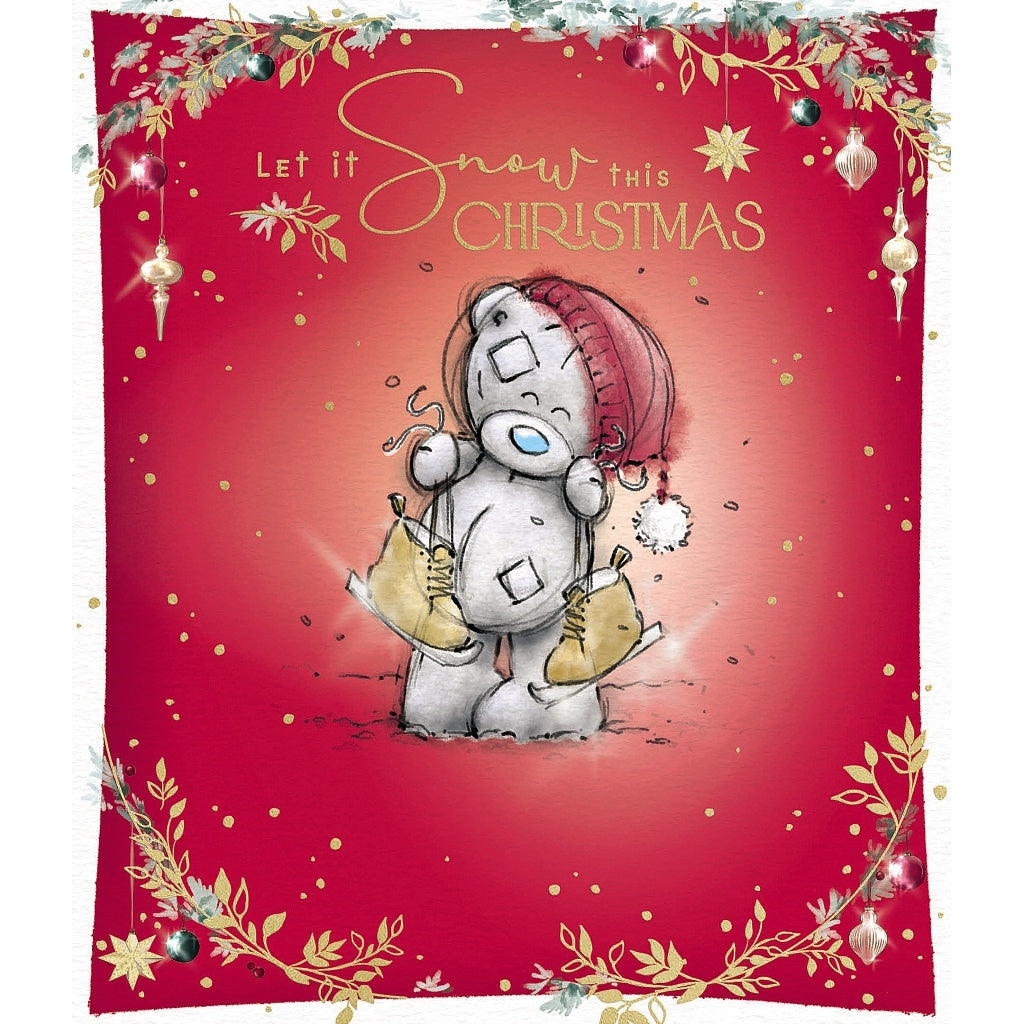 Sketchbook Tatty Teddy Holding Ice Skates Christmas Card
